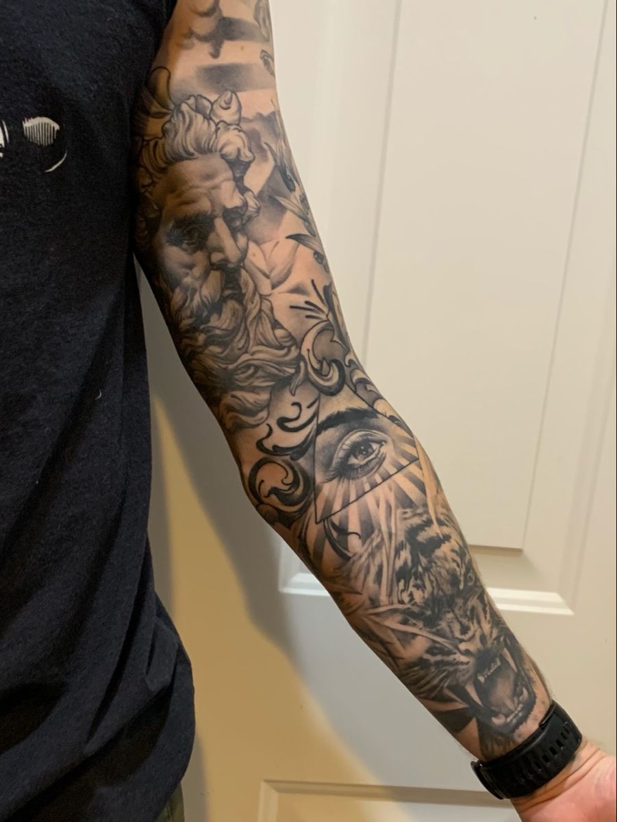 Black And Grey Half Sleeve Tattoo Ideas Riccda