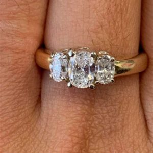 3 Stone Oval Engagement Ring