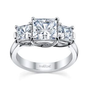 3 stone princess cut engagement rings