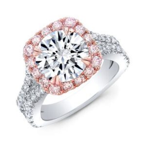 Diamond and Pink Engagement Ring