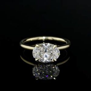 East West Oval Engagement Ring