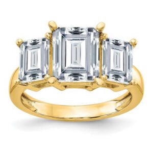 Gold Emerald Cut Engagement Ring