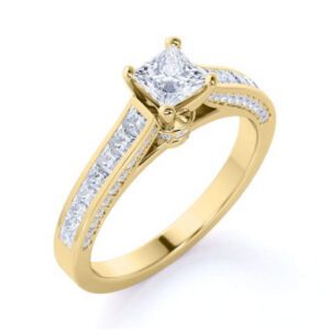 Gold Princess Cut Engagement Rings