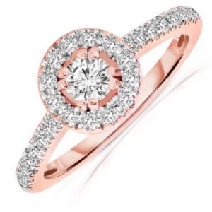 Rose Gold Halo Engagement Rings