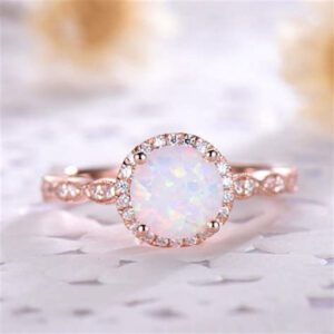 Rose Gold Opal Engagement Rings