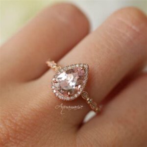 Rose Gold Teardrop Engagement Ring