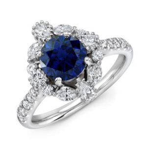 Sapphire and Diamond Engagement Ring