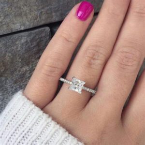 Simple Princess Cut Engagement Rings