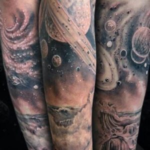 Black and White Galaxy Tattoo Ideas