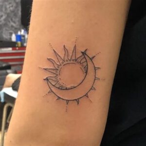 simple sun and moon tattoo ideas