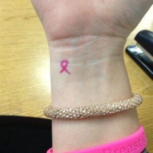 Small Breast Cancer Ribbon Tattoo Ideas for Wrist