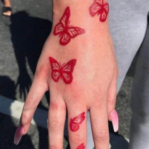 Small Red Tattoo Ideas for Females