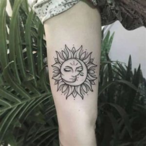 Small Sun and Moon Tattoo Ideas