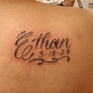 Sons Name Tattoo Ideas for Men