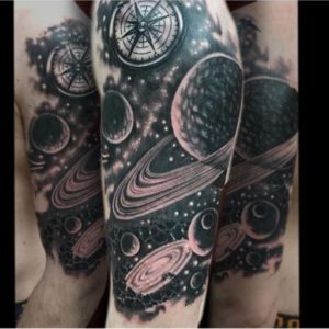 Space Tattoo Ideas Black and White