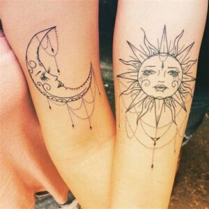 Sun and Moon Tattoo Ideas for Females