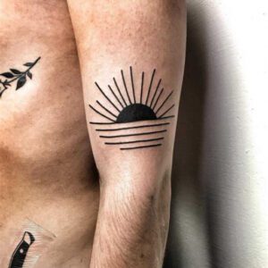 Sunset Tattoo Ideas Black and White