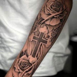 Tattoo Ideas for Men Forearm Cross