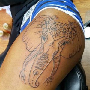 Thigh Tattoo Ideas for Black Females