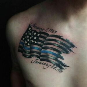 Thin Blue Line Flag Tattoo Ideas