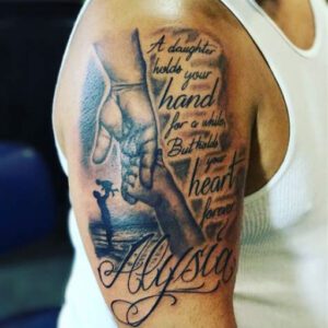 Wife and Daughter Name Tattoo Ideas