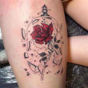 Beauty and the Beast Rose Tattoo Ideas