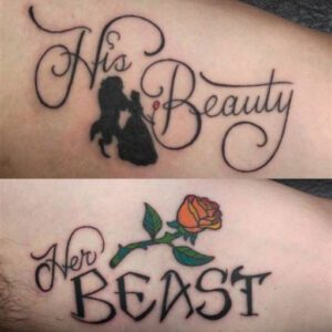 Beauty and the Beast Tattoo Ideas for Couples