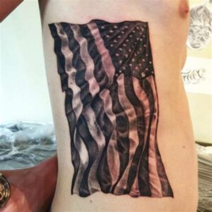 Black and White American Flag Tattoo Ideas