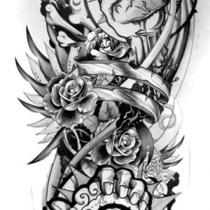 Black and White Half Sleeve Tattoo Ideas