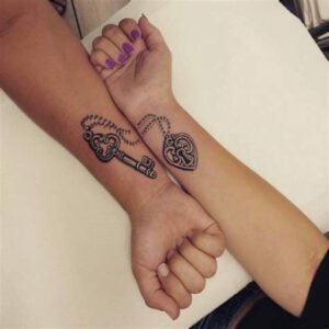 Couple Tattoo Ideas Lock and Key