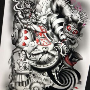 Dark Alice in Wonderland Tattoo Ideas