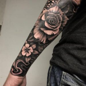 Flower Sleeve Tattoo Ideas for Men