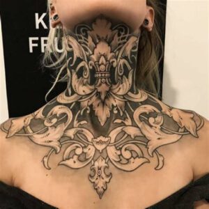 Front Neck Tattoo Ideas for Females