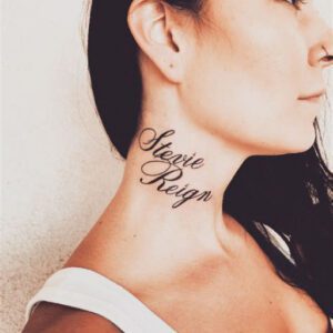 Girlfriend Name Tattoo Ideas on Neck