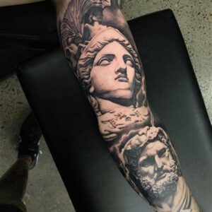 Greek God Sleeve Tattoo Ideas for Men