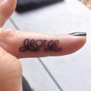 Husband Name Tattoo Ideas on Finger