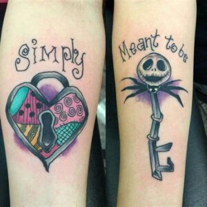 Jack and Sally Couple Tattoos Ideas