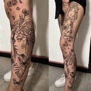 Leg Sleeve Tattoo Ideas for Women