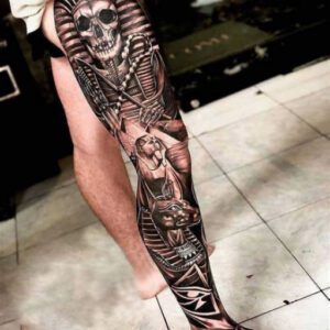 Leg Tattoo Ideas for Men Black