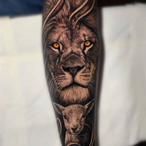 Lion and the Lamb Tattoo Ideas