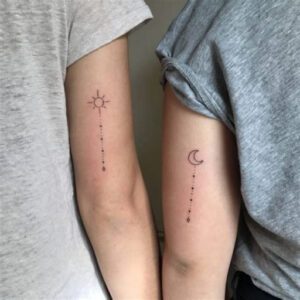 Matching Tattoo Ideas Sun and Moon