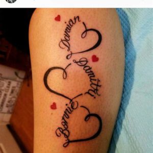 Mother Tattoo Ideas for 3 Children’s Names