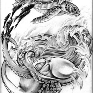 Ocean Tattoo Ideas Black and White