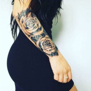 Rose Sleeve Tattoo Ideas for Females