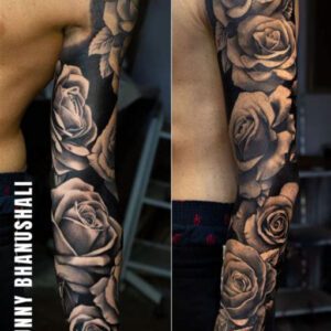 Rose Sleeve Tattoo Ideas for Men