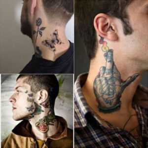 Side Neck Tattoos for Men Ideas