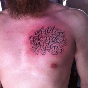 Girlfriend Name Tattoo Ideas on Chest