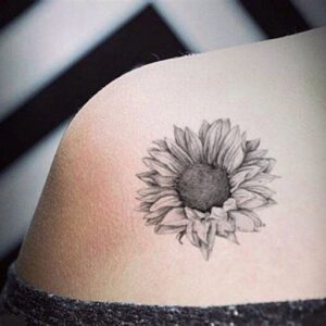 Sunflower Tattoo Ideas Black and White